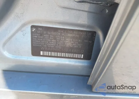 2011 BMW 328I from USA, damaged, VIN WBAPH5C53BA440512